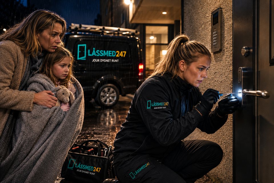 Familj väntar på hjälp vid akut låsproblem